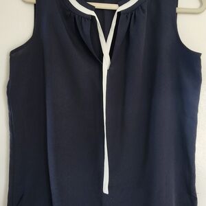 Tommy Hilfiger Navy Blouse with White Accent